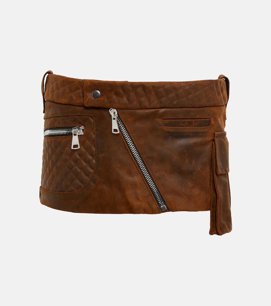 LaQuan Smith Leather cargo mini skirt Cover