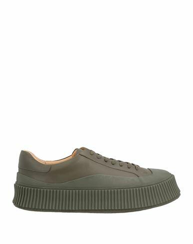 Jil Sander Man Sneakers Military green Soft Leather Cover