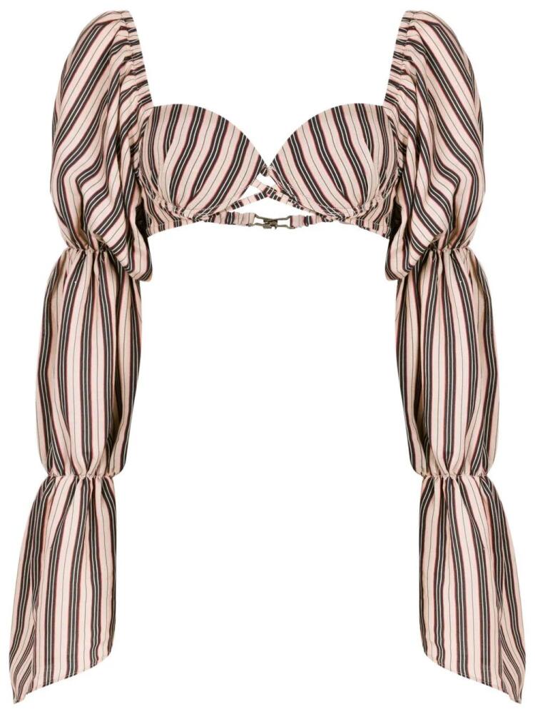 Amir Slama stripe-print cropped blouse - Multicolour Cover