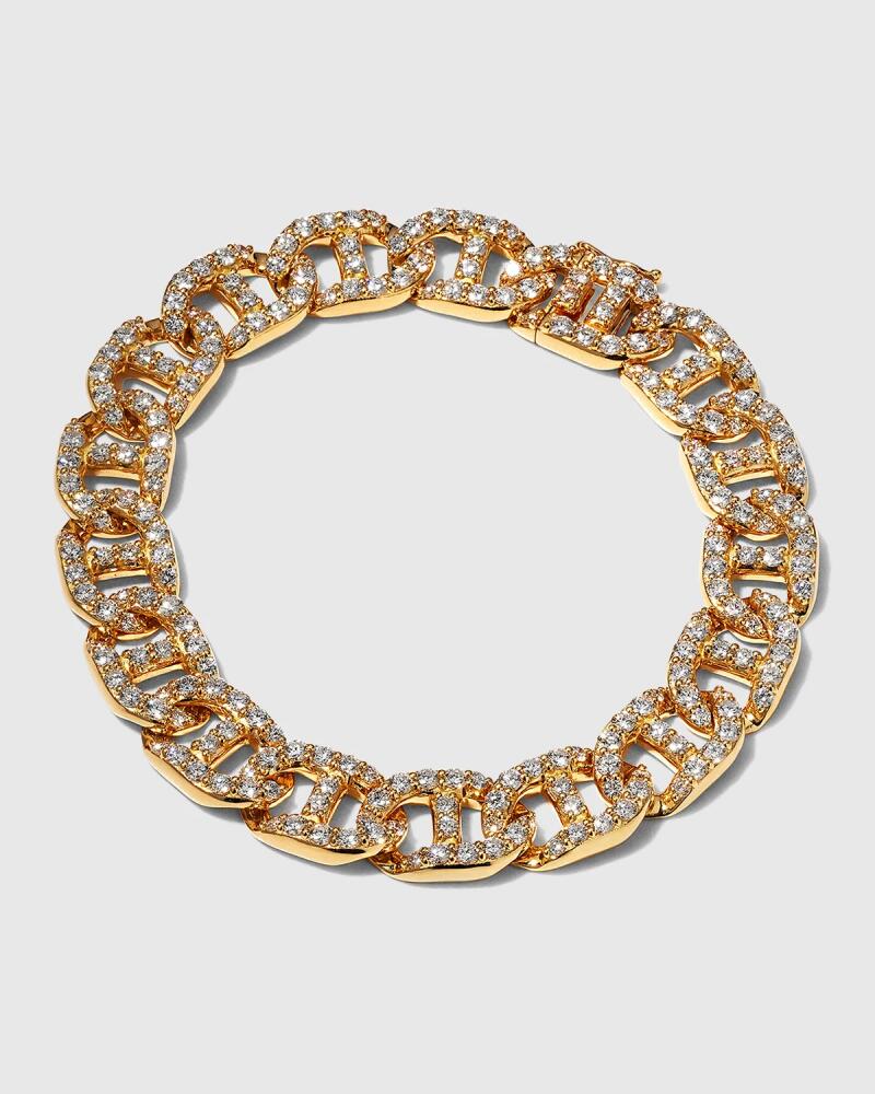 Leo Pizzo Yellow Gold Small Diamond Link Bracelet, 6.66tcw Cover