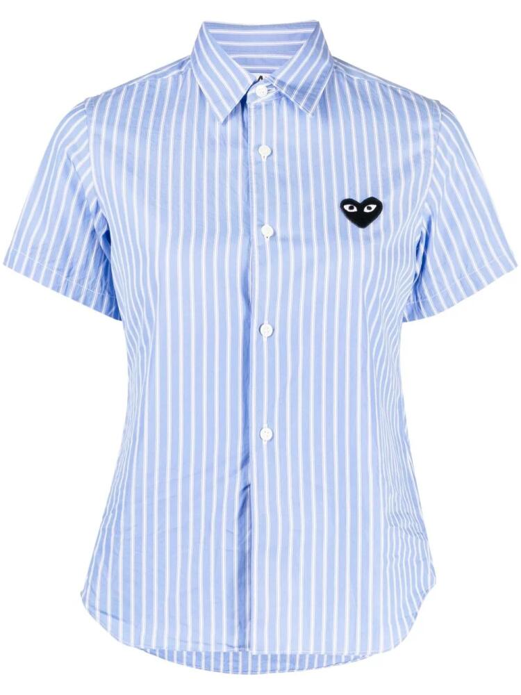 Comme Des Garçons Play striped-print short-sleeved shirt - Blue Cover