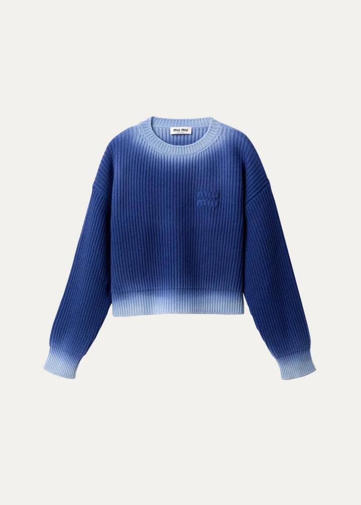 Miu Miu Ombre Oversized Ribbed Wool Sweater Cover