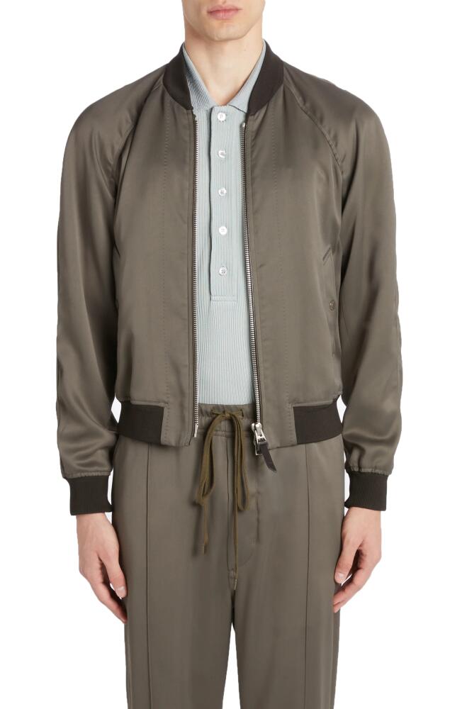 TOM FORD Fluid Cady Bomber Jacket in Brown Cover