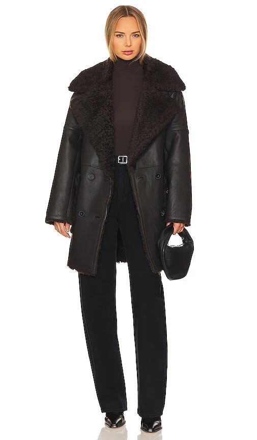 Citizens of Humanity Elodie Shearling Coat in Brown Cover