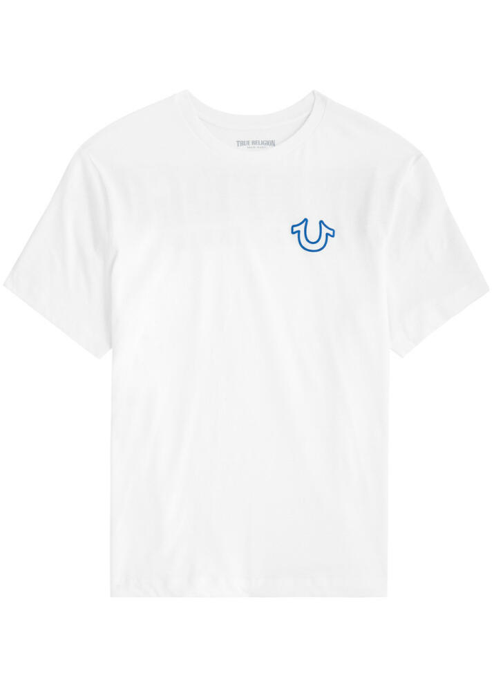 True Religion Logo-print Cotton T-shirt - White And Blue Cover