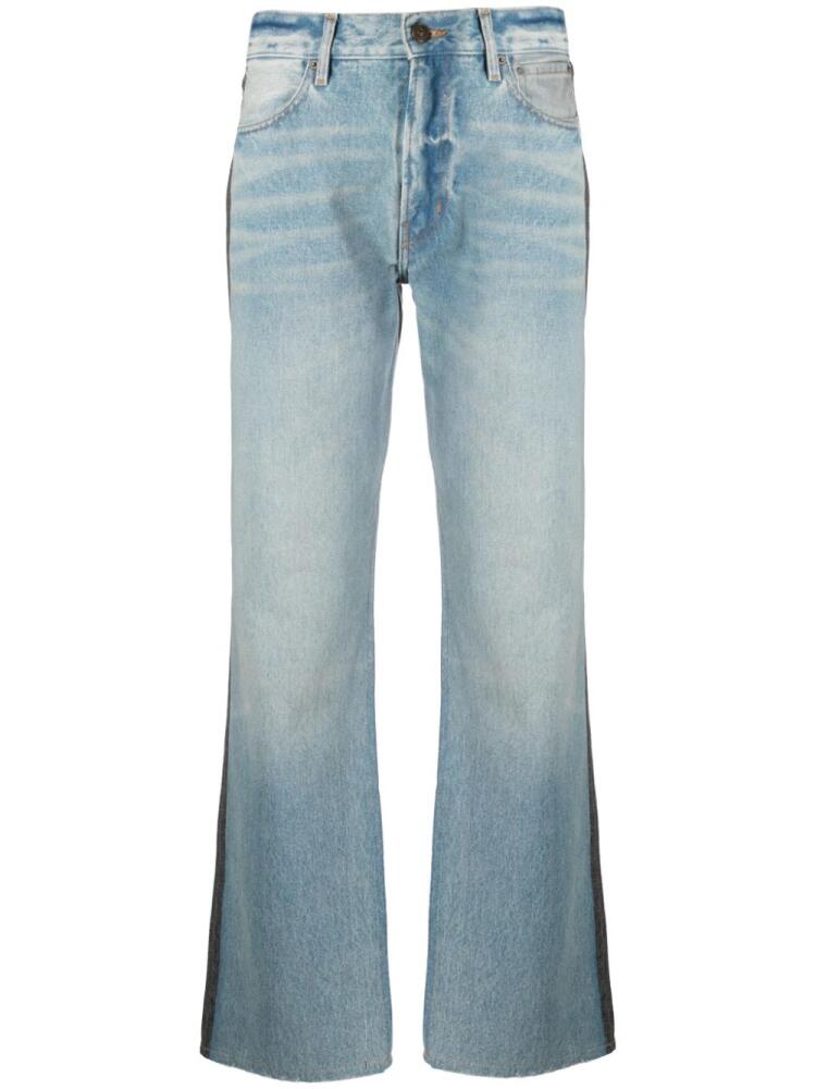 Gauchère two-tone straight-leg jeans - Blue Cover