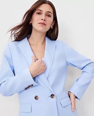 Ann Taylor The Oversized Peak Lapel Blazer in Linen Twill Cover