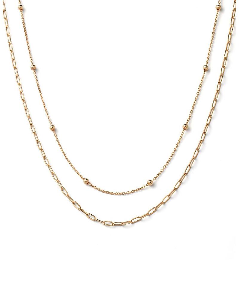 Ana Luisa 10K Gold Paperclip and Satelitte Necklace Cover