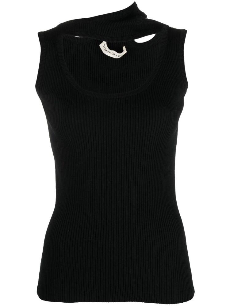 Y/Project ribbed asymmetric tank top - Black Cover