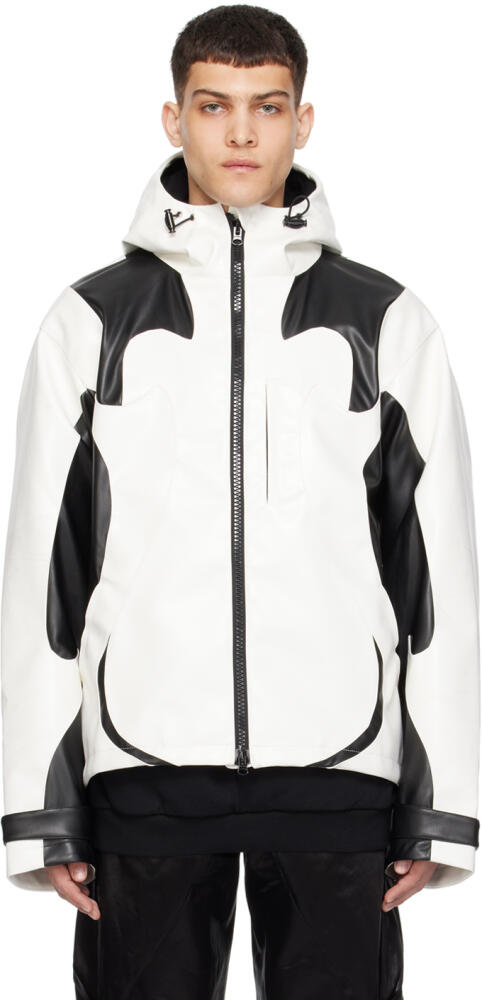 KUSIKOHC White & Black Paneled Faux-Leather Jacket Cover