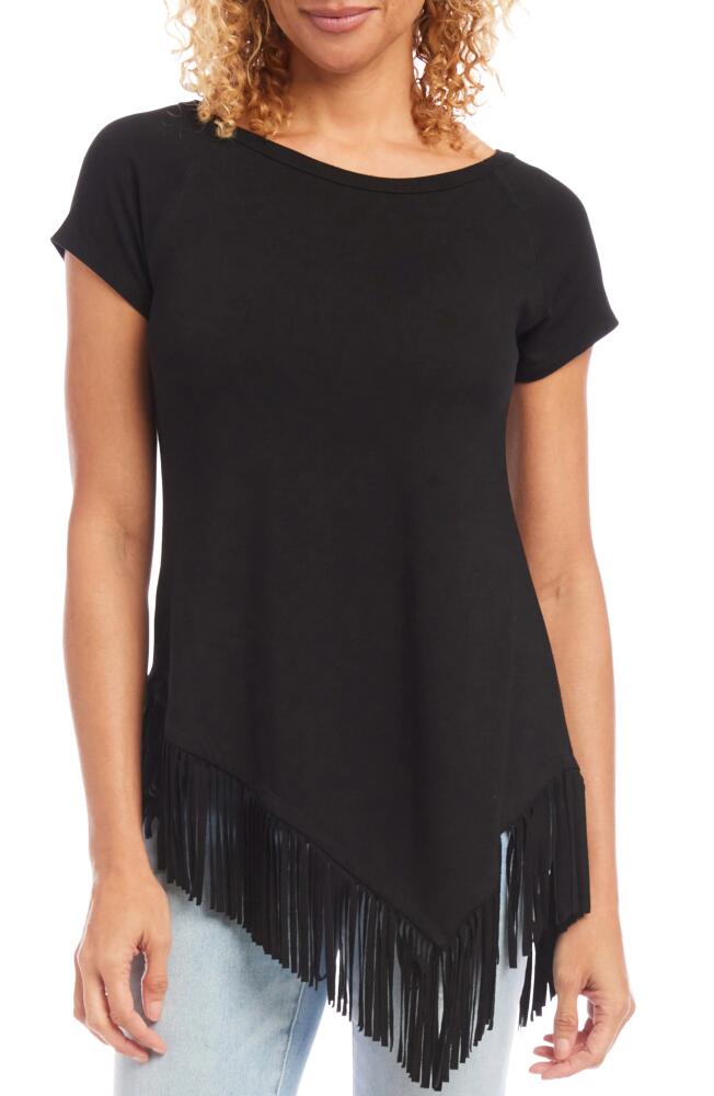 Karen Kane Angled Fringe Top in Black Cover