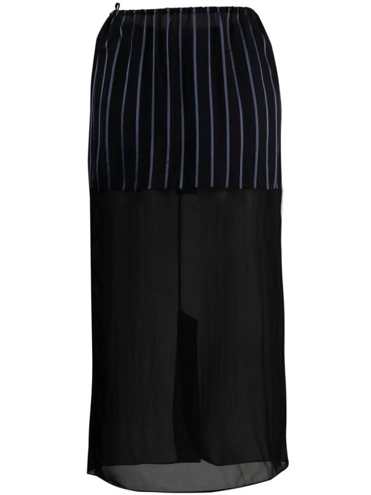 Gauchère striped sheer midi skirt - Blue Cover