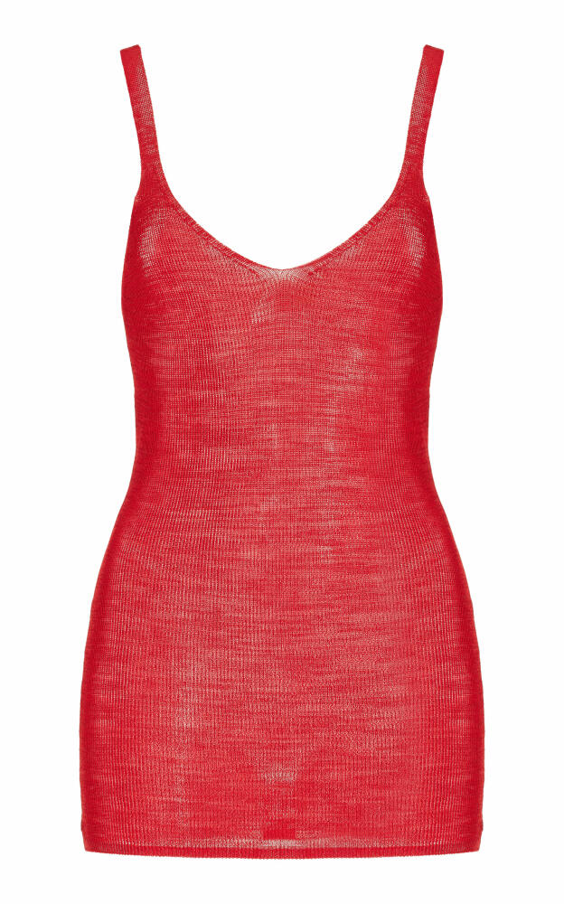 Marthe Long Knit Tank Top - Red Cover