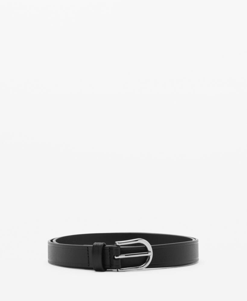 Mango Men's Pebbled Leather Belt - Black Cover