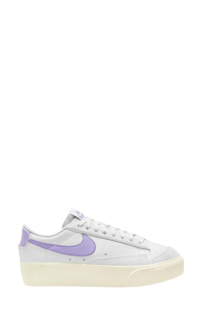 Nike Blazer Low Platform Sneaker in White/Lilac Bloom-Sail Cover