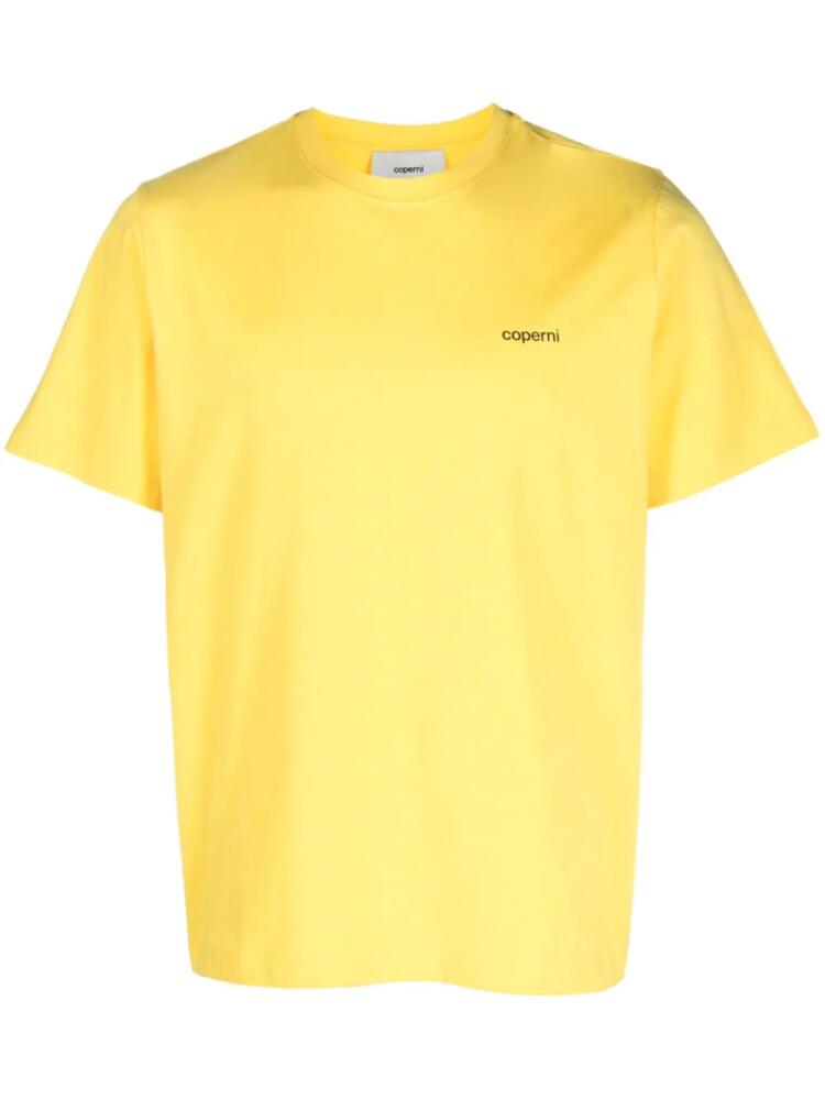 Coperni logo-print cotton T-shirt - Yellow Cover