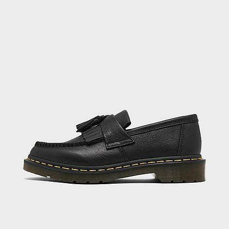 Dr. Martens Women's Adrian VIrgina Leather Tassel Loafers Shoes in Black/Black Cover