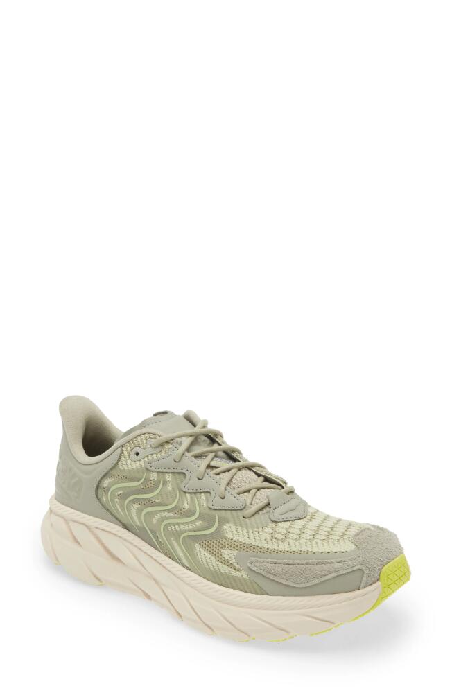 HOKA Gender Inclusive Clifton LS Sneaker in Barley /Oat Milk Cover