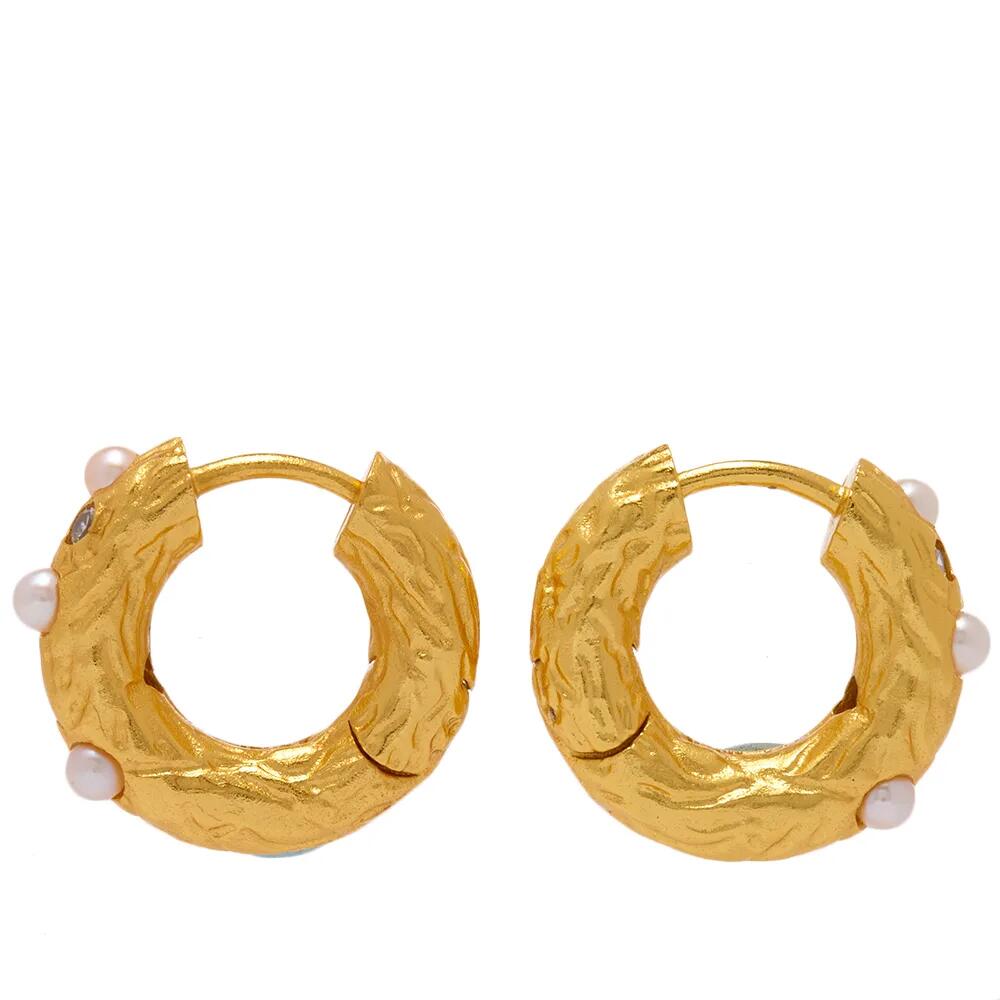 Anni Lu Women's Gem Pearl Hoop Earring in Gold Cover