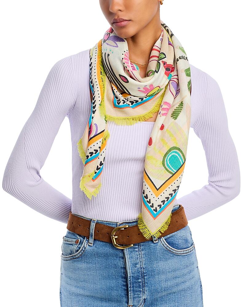 Echo Folk Floral Oversized Square Scarf Cover