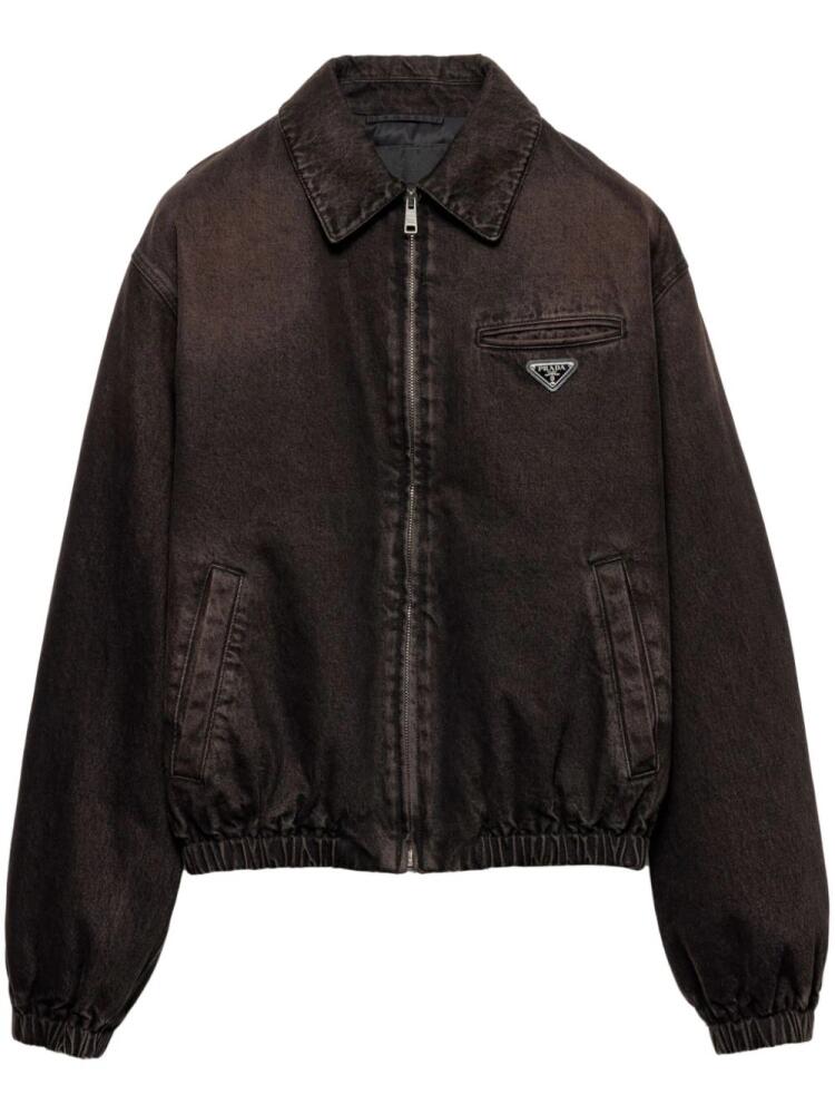 Prada padded denim bomber jacket - Brown Cover