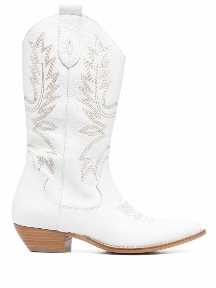 P.A.R.O.S.H. embroidered-design texan boots - White Cover