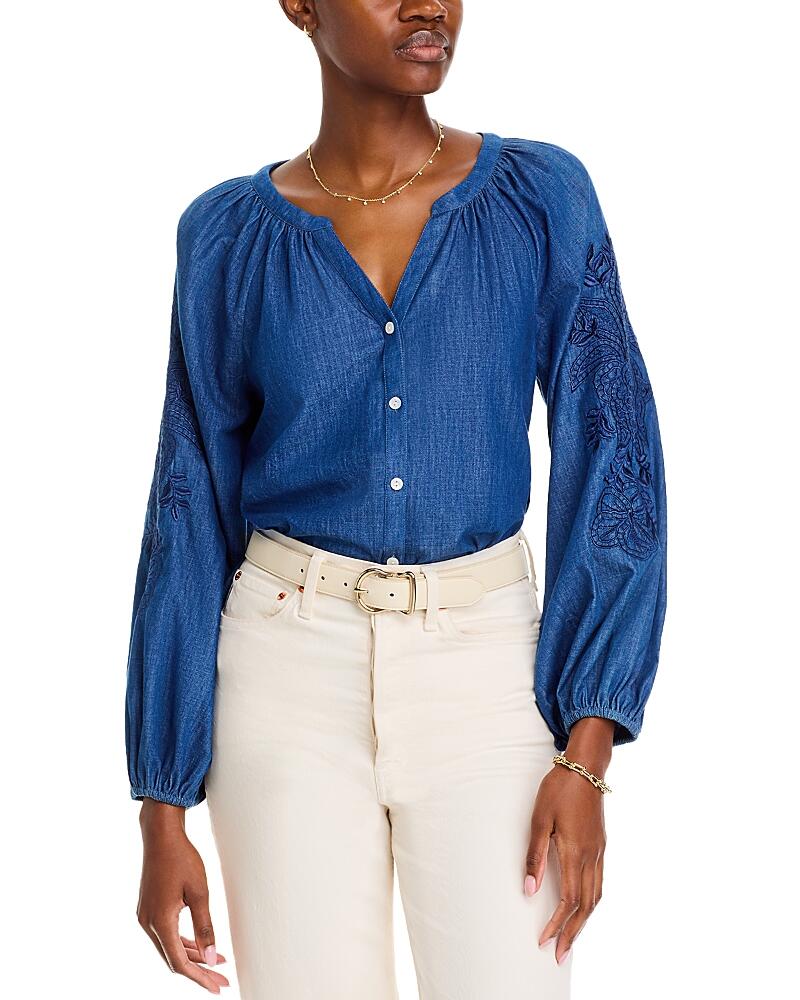 Tommy Bahama Indigo Cove Embellished Sleeve Blouse Cover