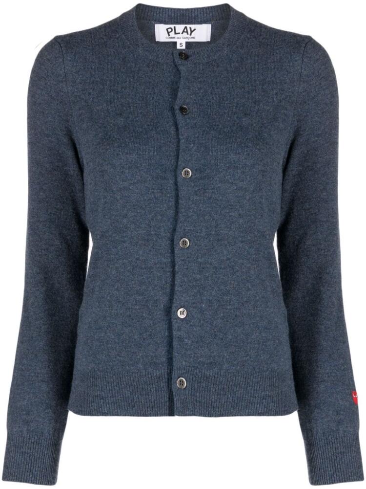 Comme Des Garçons Play mélange-effect wool cardigan - Blue Cover