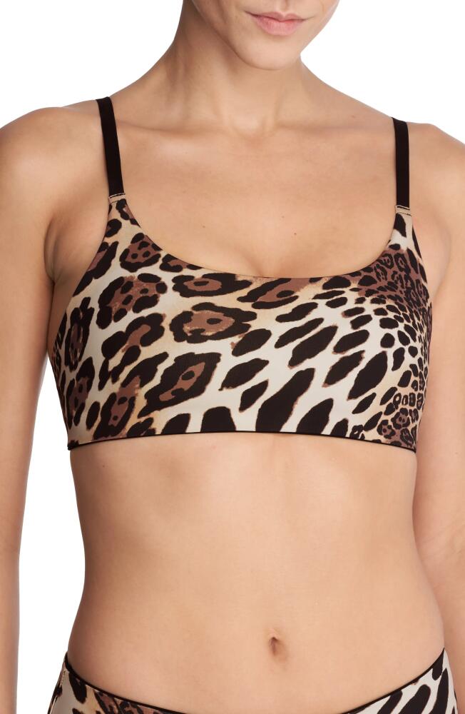 Natori Reversible Bikini Top in Luxe Leopard /Black Cover