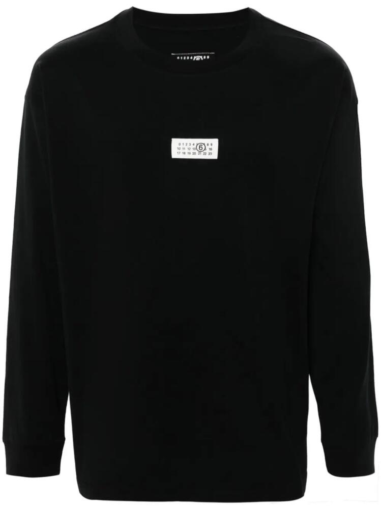 MM6 Maison Margiela numbers-tag long-sleeve T-shirt - Black Cover