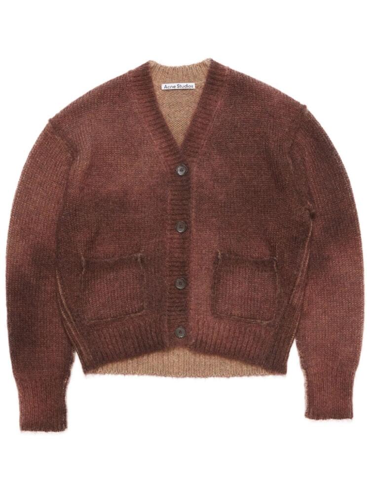 Acne Studios spray-paint effect buttoned cardigan - Brown Cover