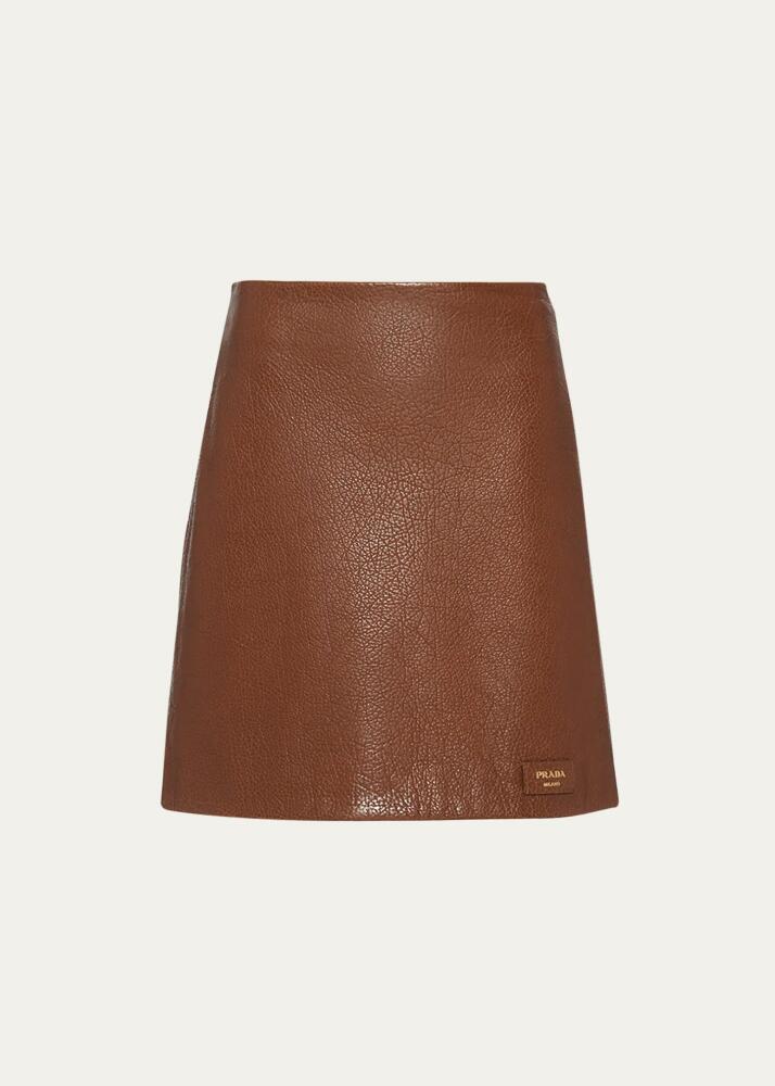 Prada Napa Leather Mini Skirt Cover