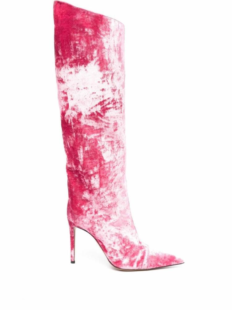 Alexandre Vauthier stiletto-heel velvet boots - Pink Cover