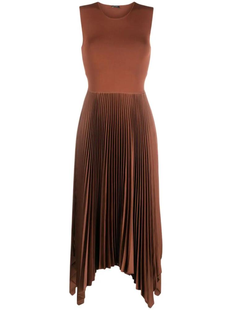 JOSEPH Dera pleated midi dress - Brown Cover