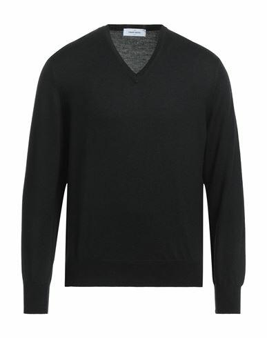 Gran Sasso Man Sweater Black Virgin Wool Cover