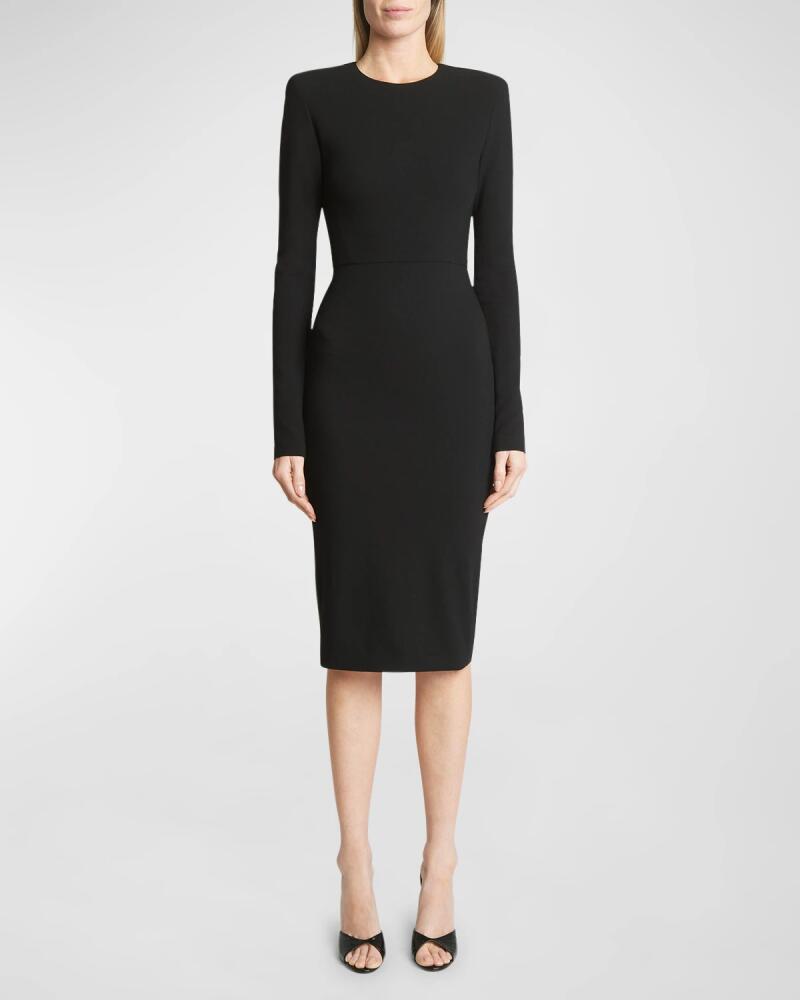 Victoria Beckham Sheath Wool Midi Dress Cover