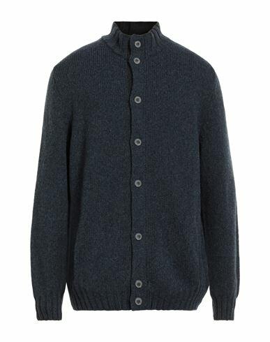 Gran Sasso Man Cardigan Slate blue Virgin Wool Cover