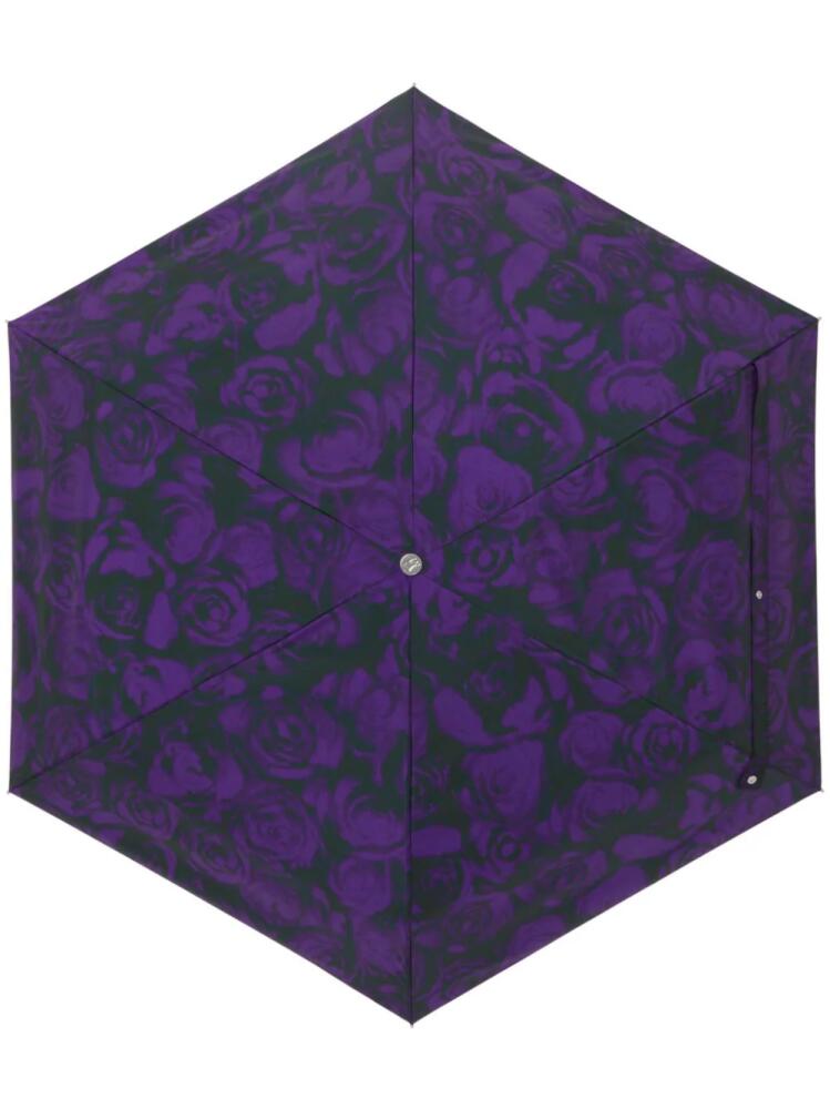 Burberry rose-print two-tone umbrella - Purple Cover