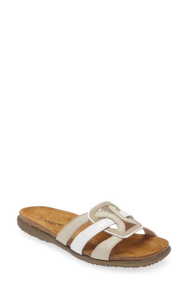 Naot Liv Slide Sandal in Ivory/White/Beige Cover