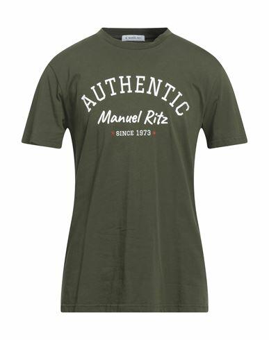 Manuel Ritz Man T-shirt Military green Cotton Cover