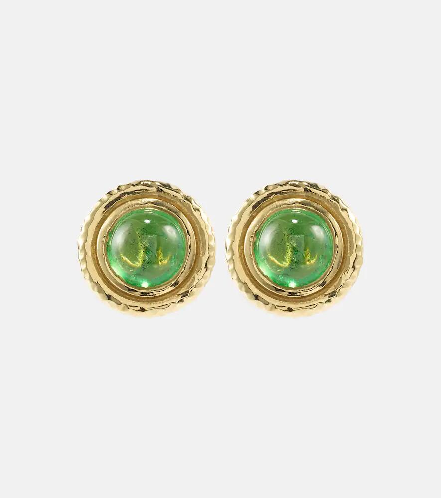 Octavia Elizabeth Palm 18kt gold earrings with tsavorites Cover