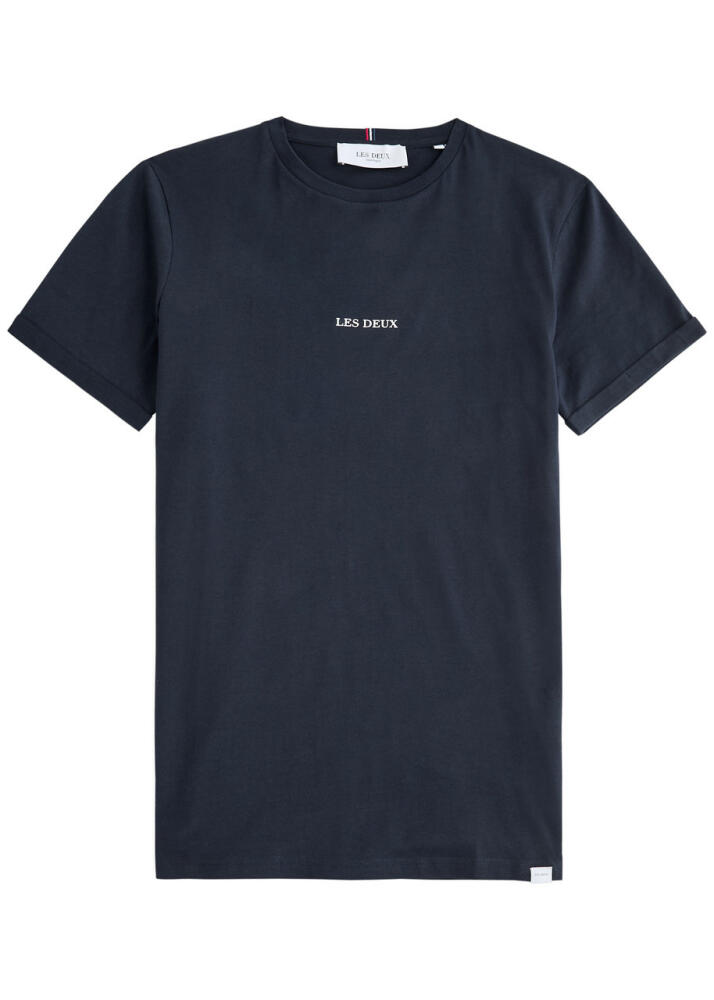 Les Deux Lens Logo Cotton T-shirt - Navy Cover