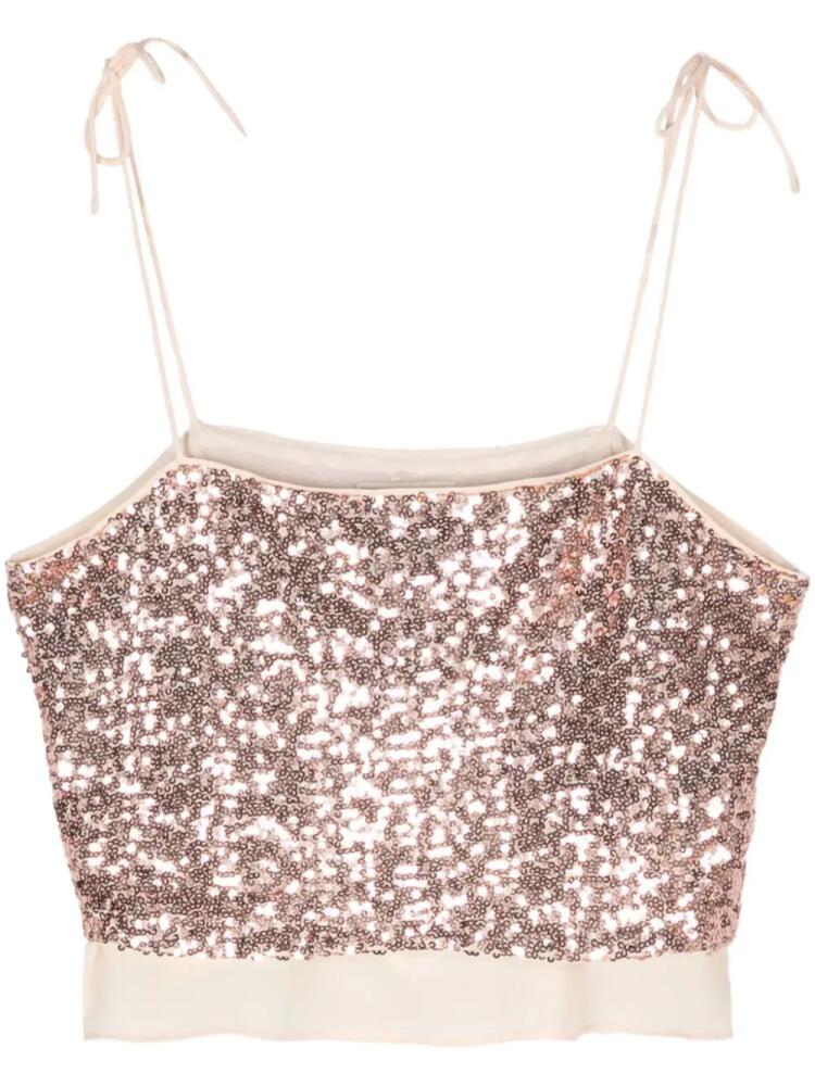 Baum Und Pferdgarten Jovana sequinned crop top - Neutrals Cover