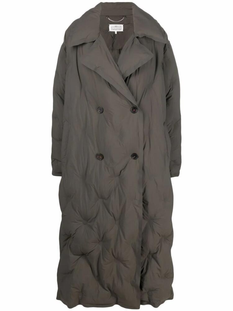 Maison Margiela double-breasted quilted coat - Green Cover