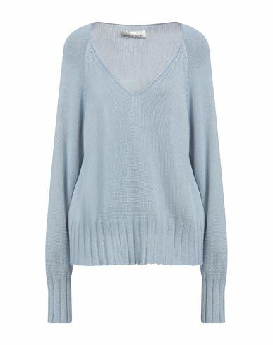 Lamberto Losani Woman Sweater Sky blue Silk, Cashmere Cover