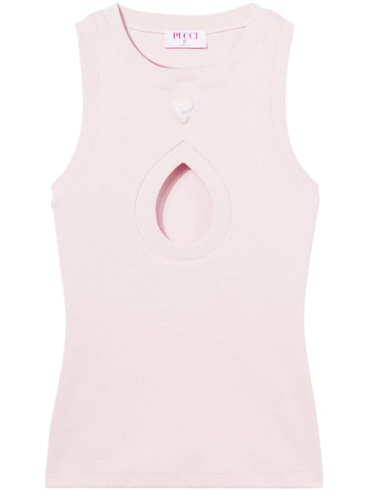 PUCCI ribbed-knit tank top - Pink Cover