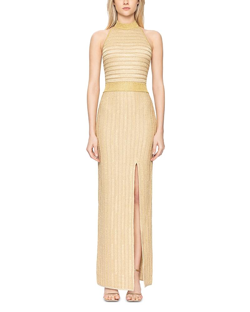 Herve Leger Halter Eyelash Knit Gown Cover