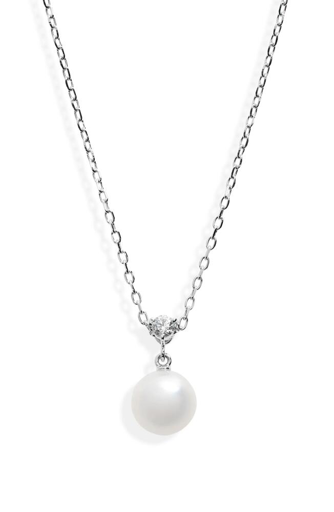 Mikimoto Classic Diamond & Akoya Pearl Pendant Necklace in White Gold Cover