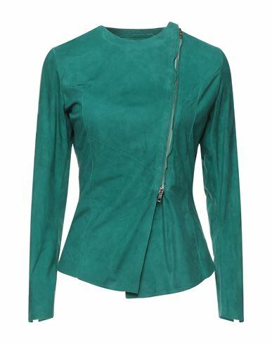 Salvatore Santoro Woman Jacket Emerald green Ovine leather Cover