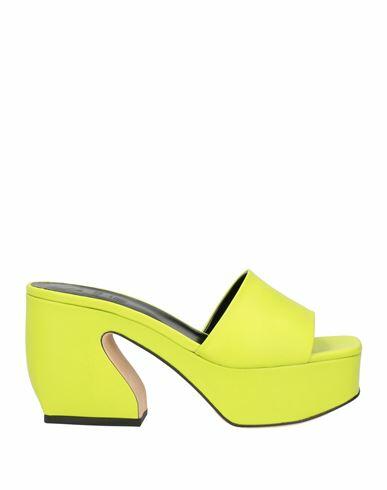 Si Rossi By Sergio Rossi Woman Sandals Acid green Leather Cover